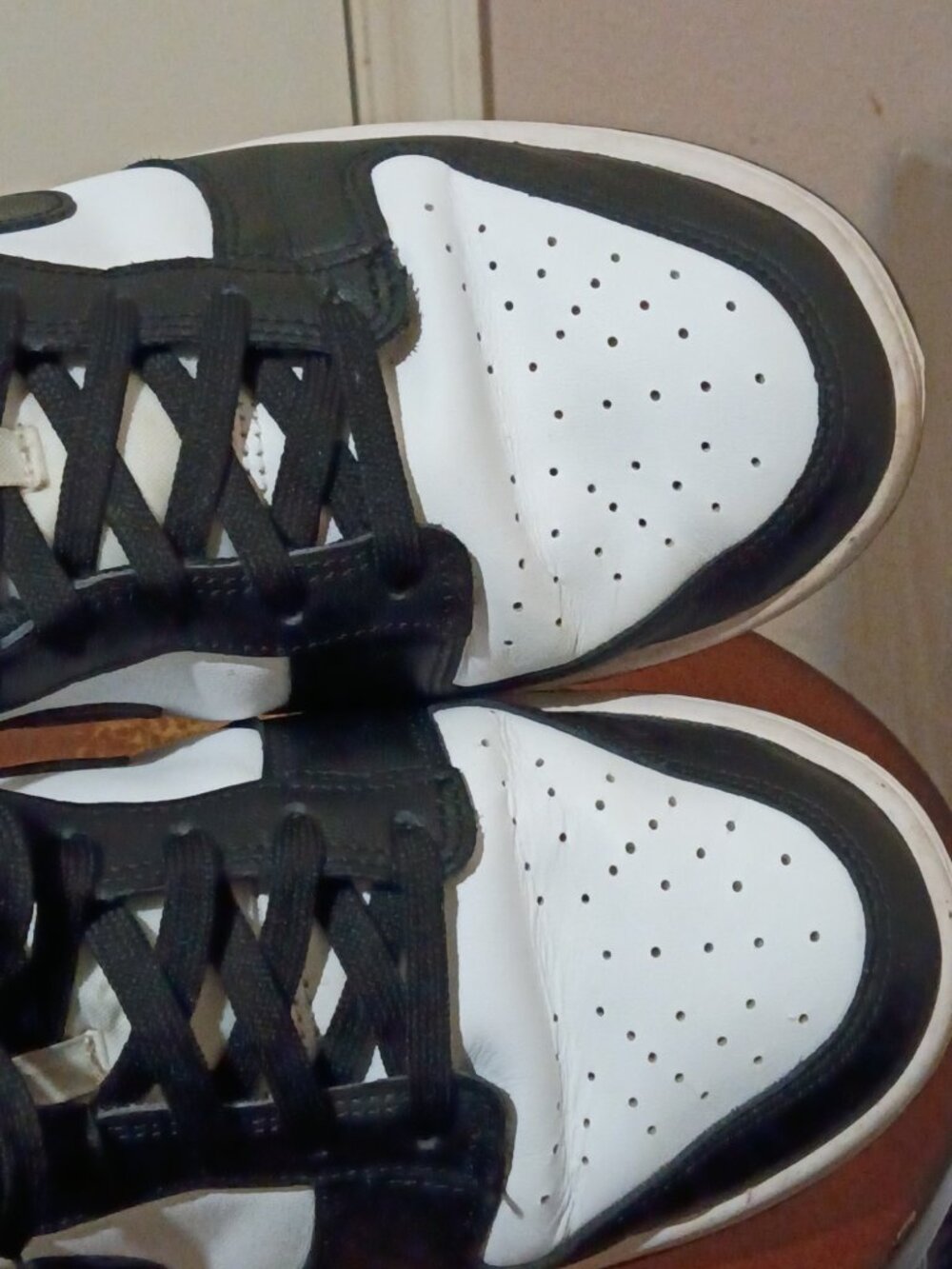 Nike Dunk Low Panda Sneakers Black White Leather Women's Size 10.5 Low Top - Picture 14 of 14
